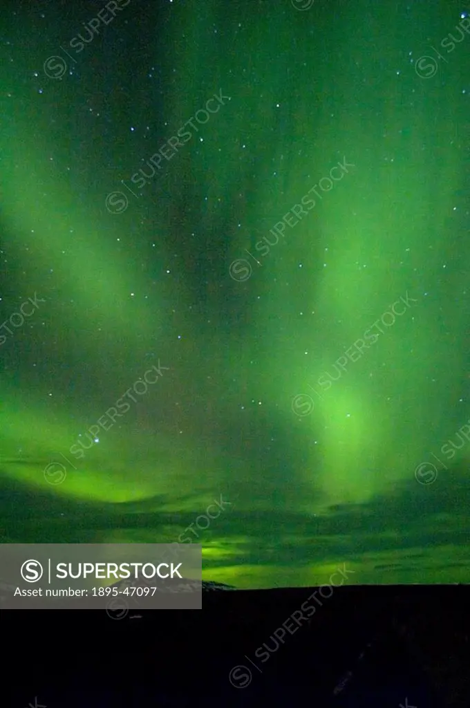 Aurora Borealis, Iceland, 13 March 2005 An Aurora display over Iceland  Photograph by Jamie Cooper