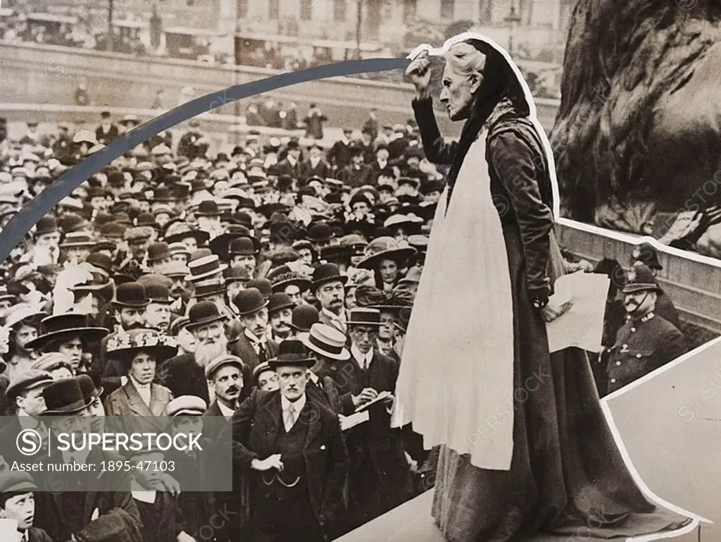 Charlotte Despard speaking at Trafalgar Square, London, c 1910s Gelatin silver print  Mrs C Despard, the Suffragette, speaking at Trafalgar Square’  ...