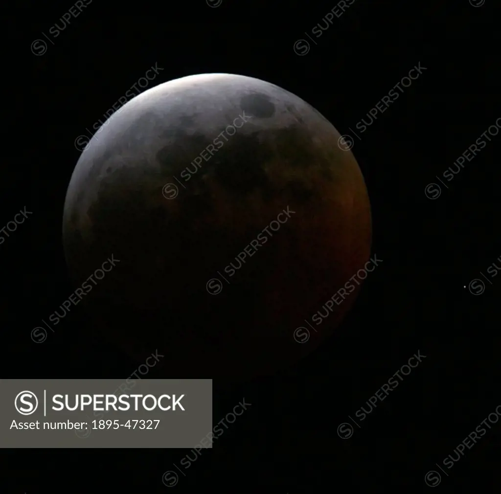 Stage during total lunar eclipse, 3 March 2007 A total lunar eclipse occurs when the Earth is situatued diectly inbetween the Moon and Sun  Here, the ...