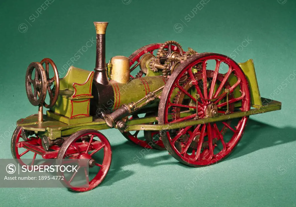 Model (scale 1:12). Traction engines are mobile steam-powered road vehicles which can be used for haulage, agricultural purposes, or as a mobile power...