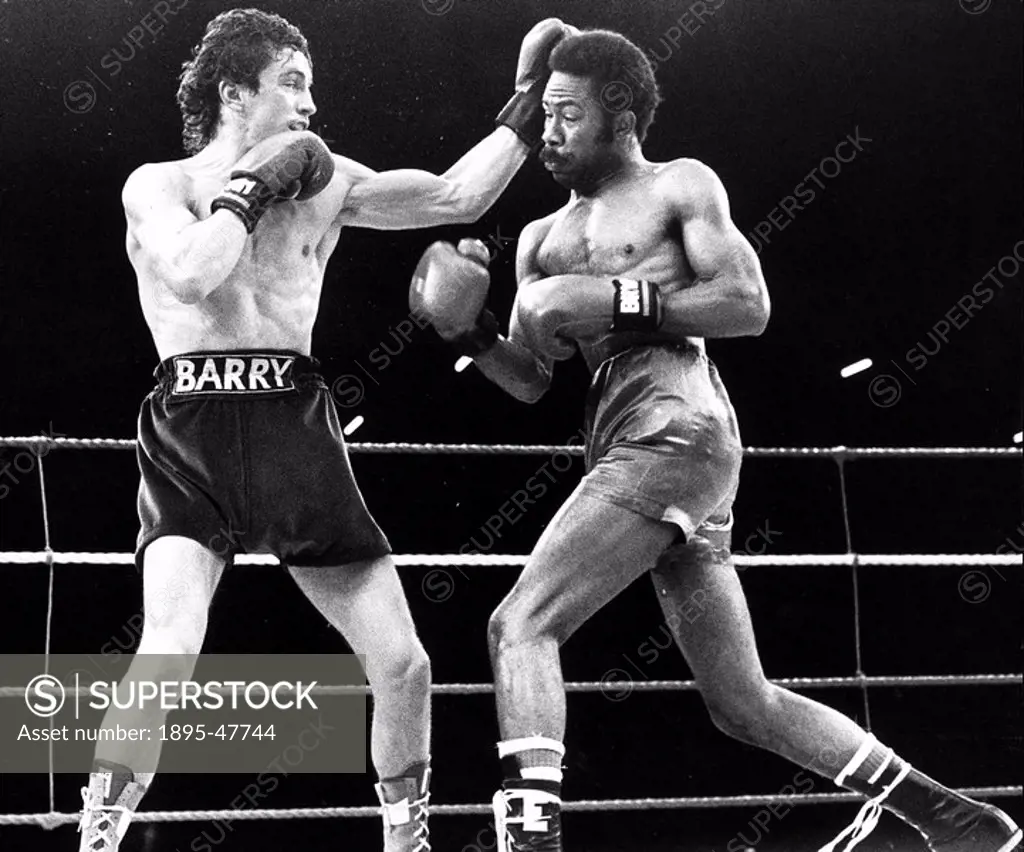 McGuigan and Pedroza, 8 June 1985 Irish boxer Barry McGuigan catches Panamanian Eusebio Pedroza with a left in the 6th round  McGuigan won 
