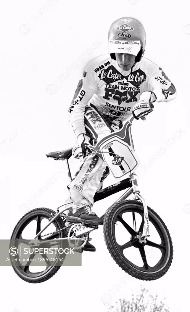 Tim March, early star of British BMX, May 1983.Tim March can zoom along at 40 miles an hour on his single_speed BMX bike. Twenty_two_year_old Tim, fr...