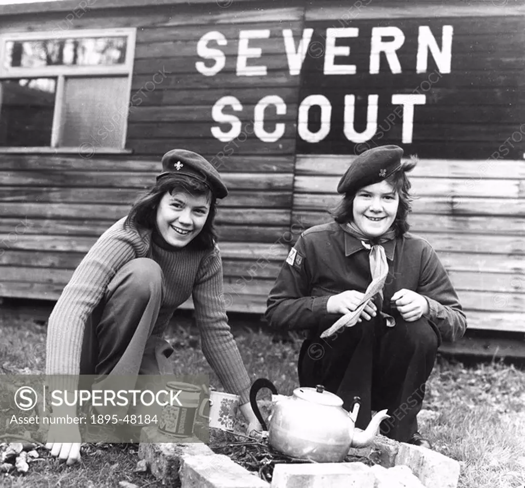 Girl Scouts, January 1976.Megan 12 and Rachel 13 Darral Jones of Brosley, Shropshire.
