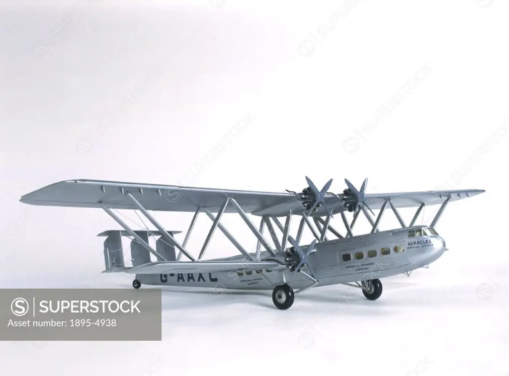 Model (scale 1:24). This four-engined biplane was operated by Imperial Airways between 1931 and 1939, flying to Europe, the Middle East and India. Whe...