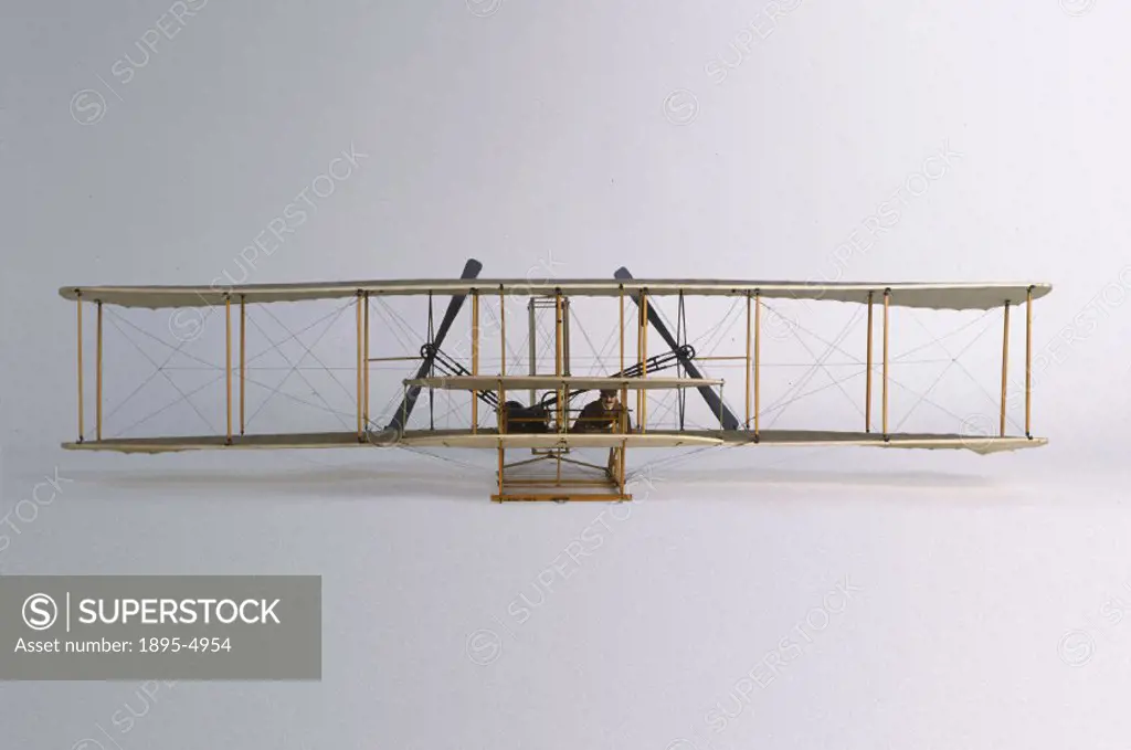 Replica. Orville Wright (1871-1948) and Wilbur Wright (1867-1912) made the worlds first controlled and powered flights on 17th December 1903 at Kitty...