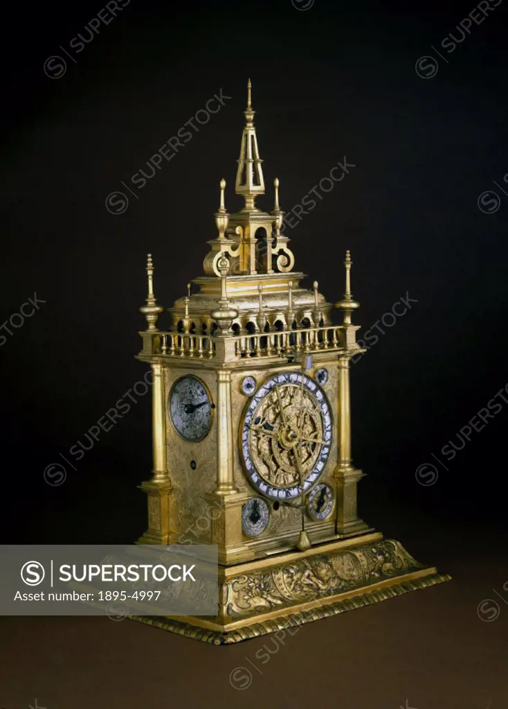 Clocks of this type were being made in Innsbruck, Vienna, and in Augsburg and other parts of Germany during the late 16th and early 17th centuries. Th...