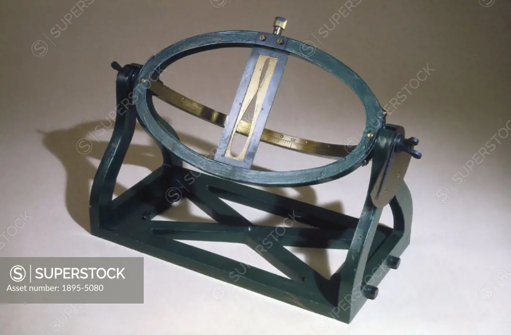 This azimuth sundial was patented by Major-General J R Oliver in 1892 and made by Negretti and Zambra. It is designed to indicate mean time directly, ...