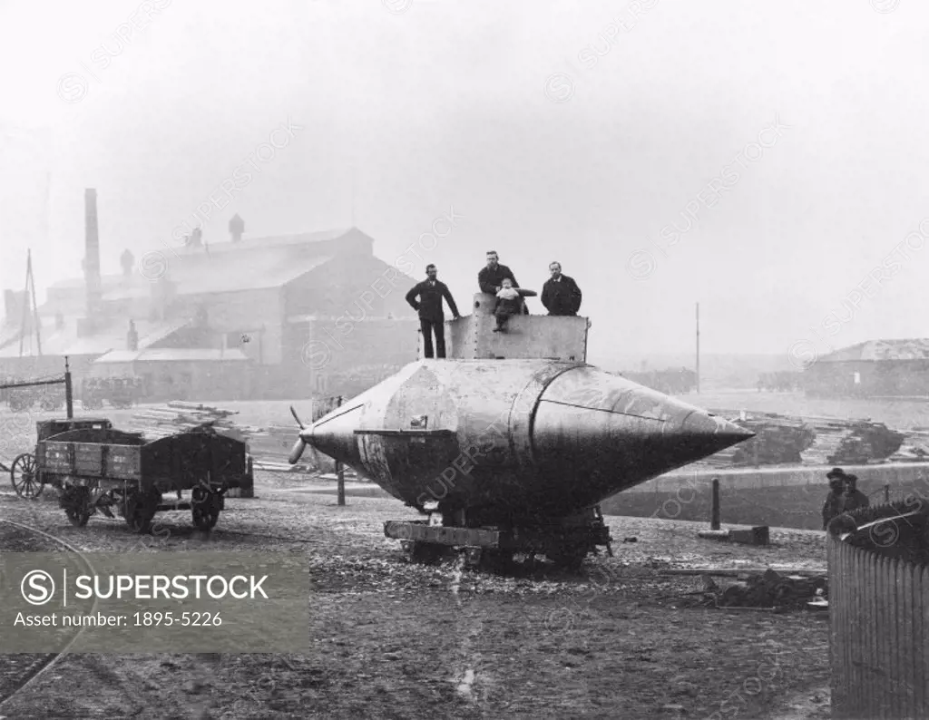 Resurgam’, the first mechanically propelled submarine, 1879.