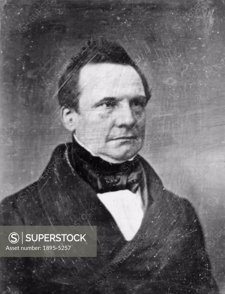 Daguerreotype of Charles Babbage (1791-1871), computer pioneer and inventor, reformer, mathematician, scientist, philosopher and political economist. ...