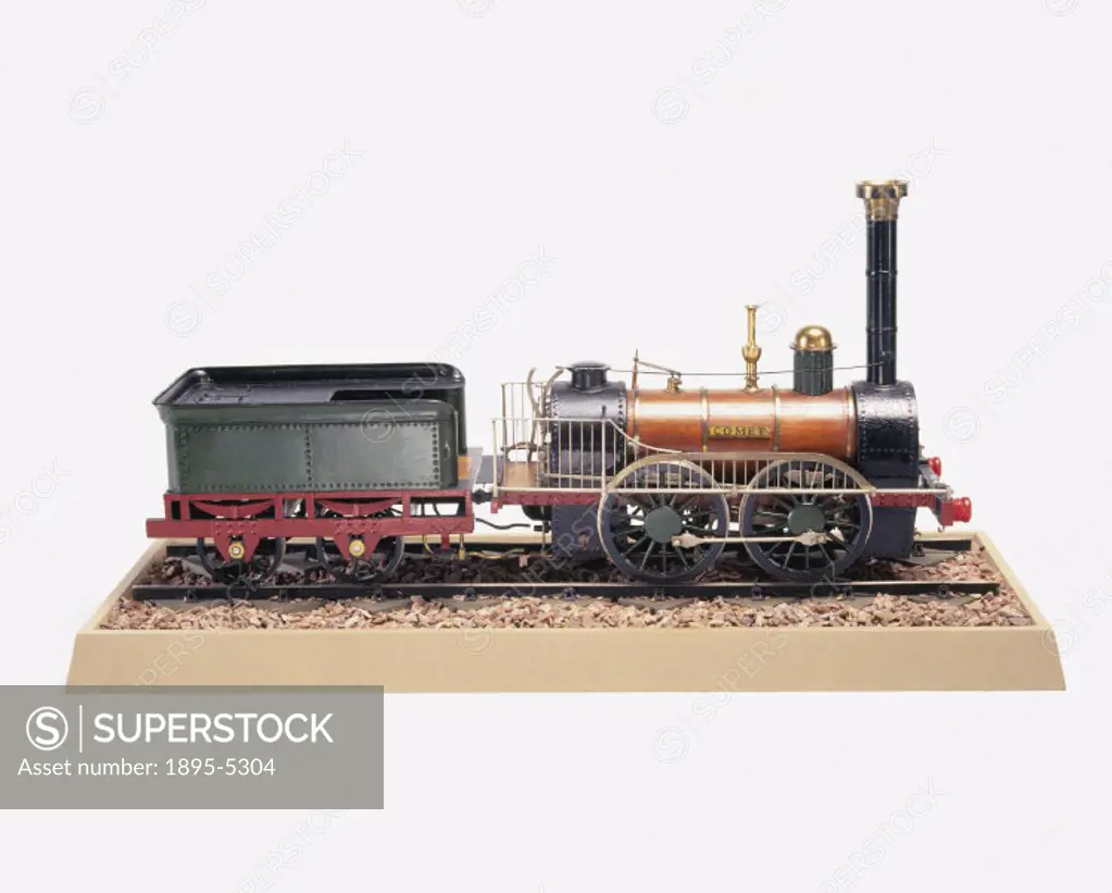 Comet´ Locomotive, 1835. Model (scale 1:16). The Comet was the first locomotive to be used on the Newcastle and Carlisle Railway, and was built by the...
