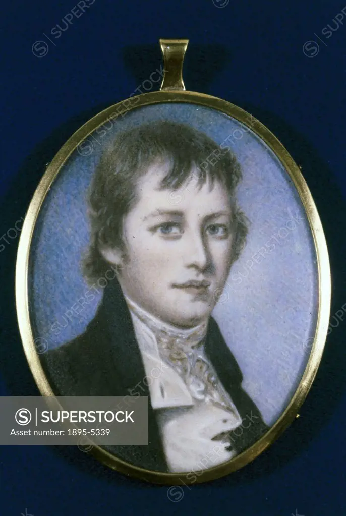 This copy of a contemporary miniature on ivory shows Richard Trevithick (1771-1833) as a young man. Born into a tin mining family from Cornwall, Trevi...