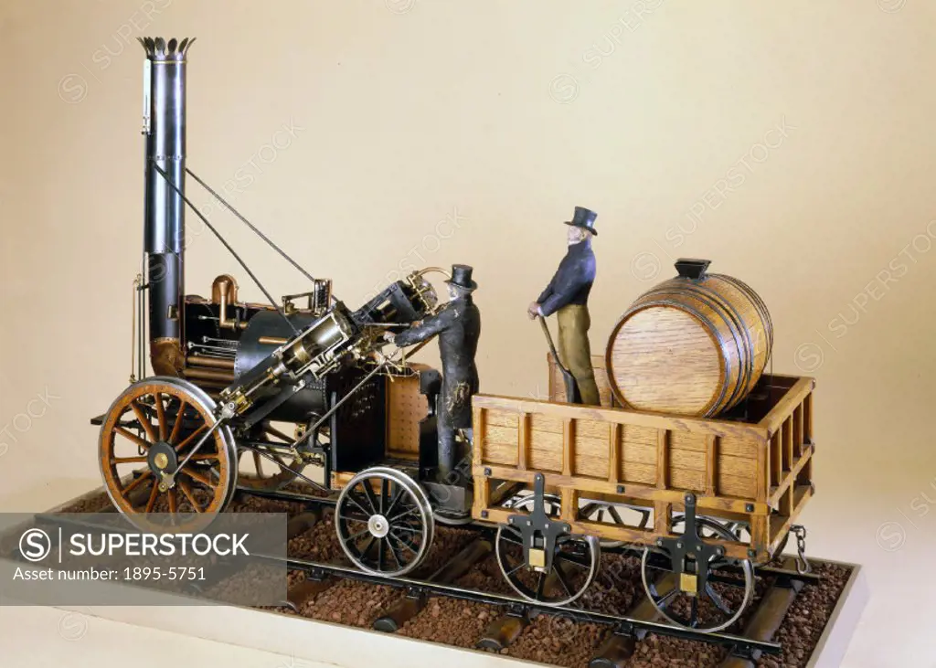 The locomotive represented by this model (scale 1:8) was designed and built by Robert Stephenson (1803- 1859) and George Stephenson (1781-1848). It be...