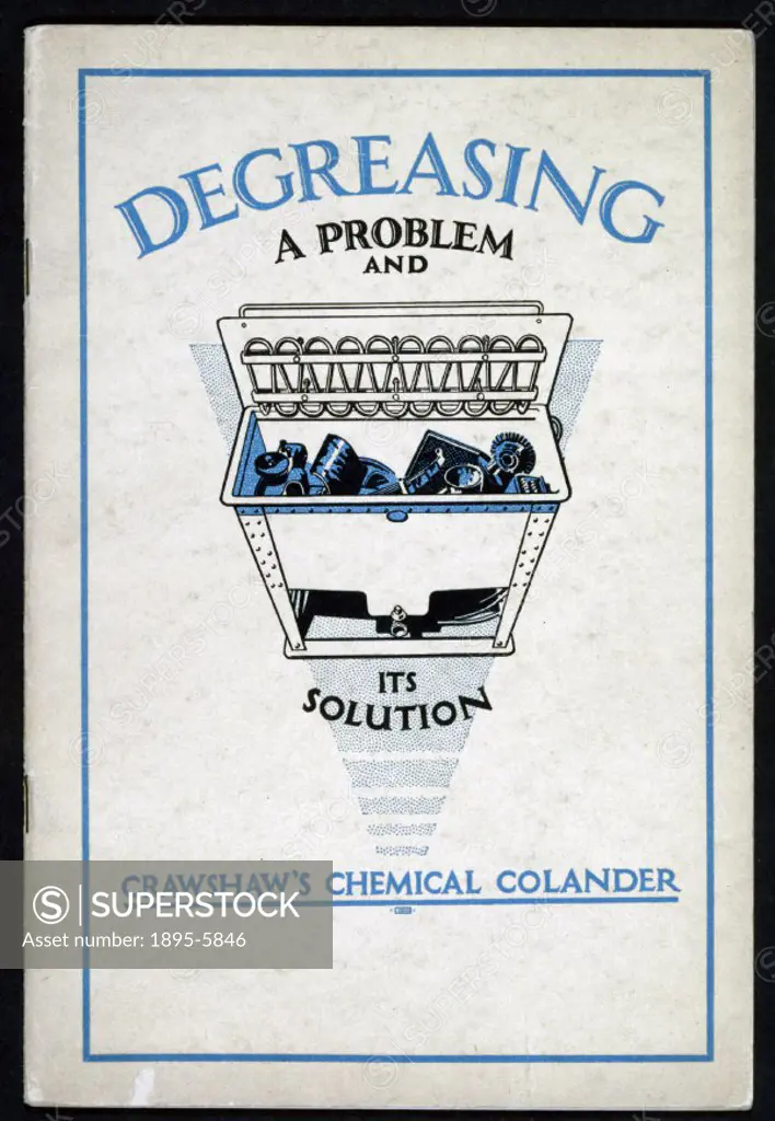 Front cover of a promotional booklet for this device used for degreasing.