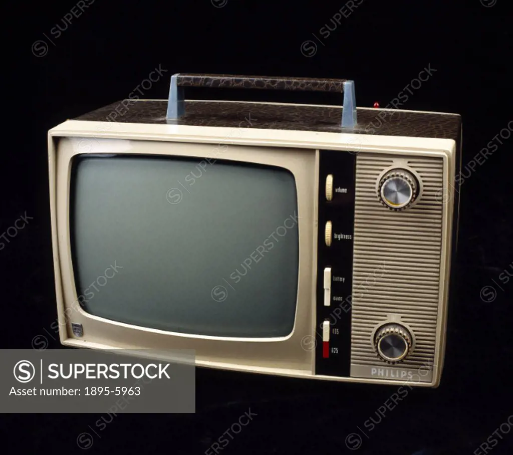This dual standard 405/625 line television set with a 12 inch screen was one of the first truly portable television sets. It was produced in the early...