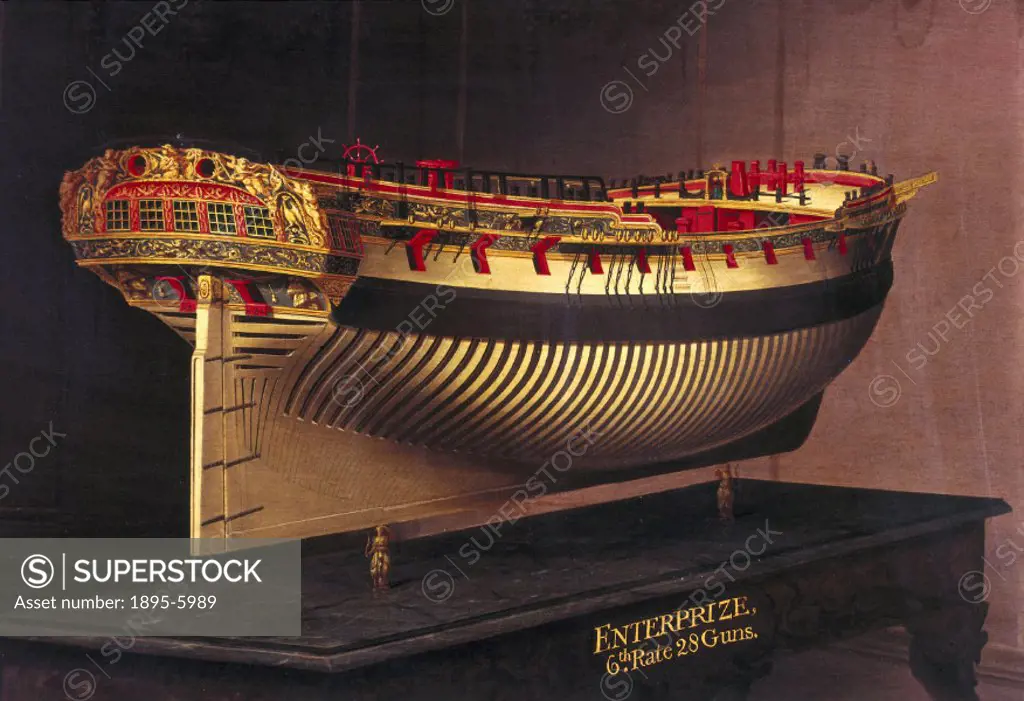Perspective painting of a whole hull model by Joseph Marshall, commissioned by King George III. In 1773, George III directed that plans for one of eac...