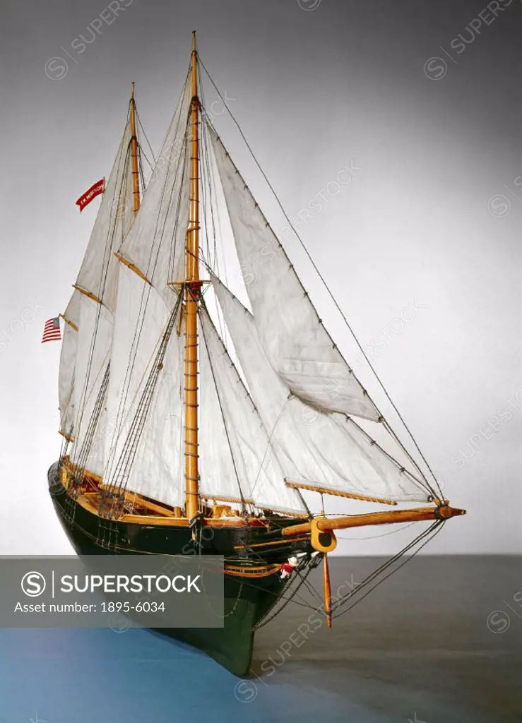 Model (scale 1:24). The schooner rig, of Dutch origin, is essentially American in development. By the middle of the 19th century, it was the prevalent...