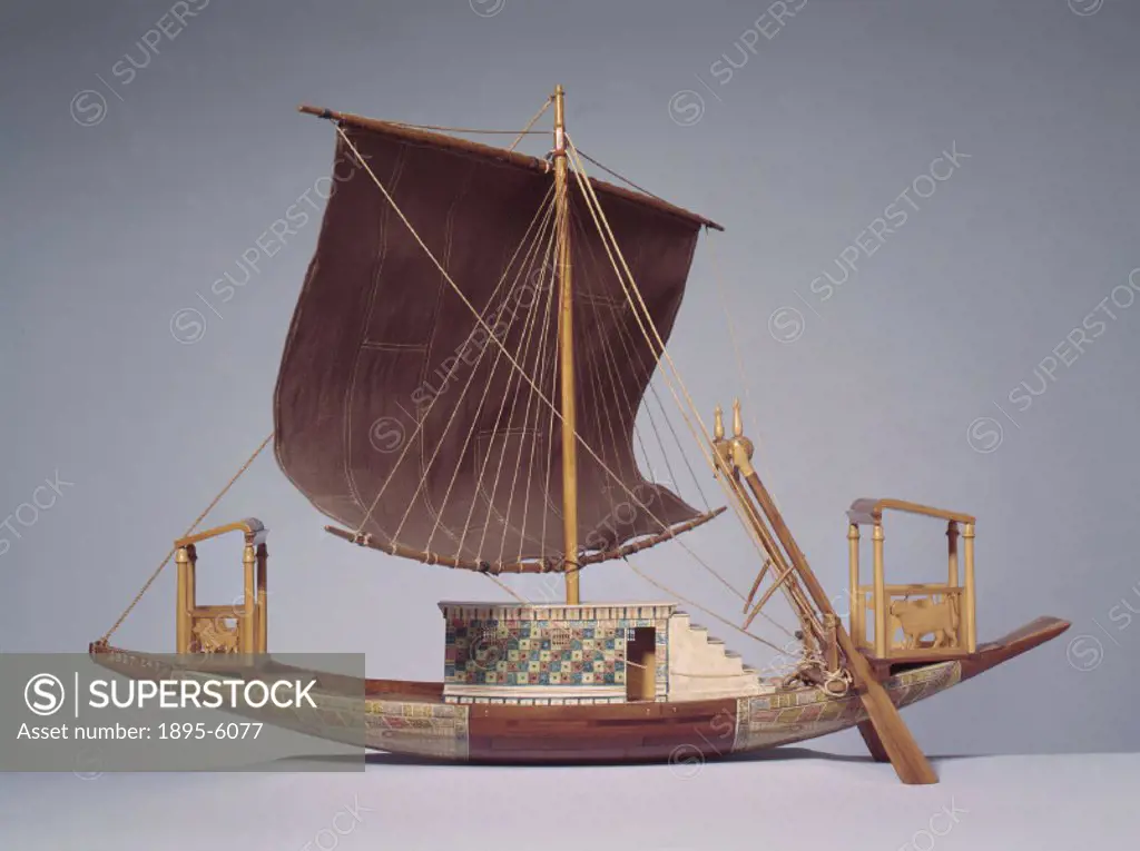 Model. In Ancient Egypt, shipbuilding had to rely on the timber of the acacia as more suitable timber was not available, and a form of construction ha...