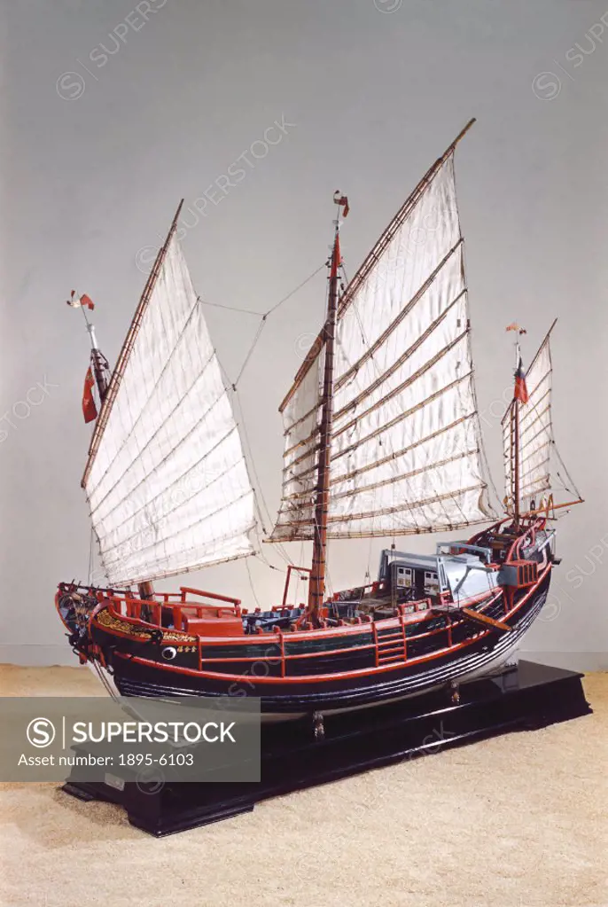Model. The design of the junks which traded from the port of Fuzhou (Foochow), in the province of Fukien, remained unchanged for 500 years and shows v...