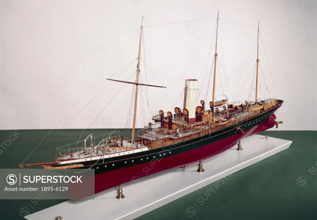 Model (scale 1:48). This twin-screw yacht was built of steel in 1894 by the Fairfield Shipbuilding and Engineering Co Ltd at Govan for Colonel H L B M...