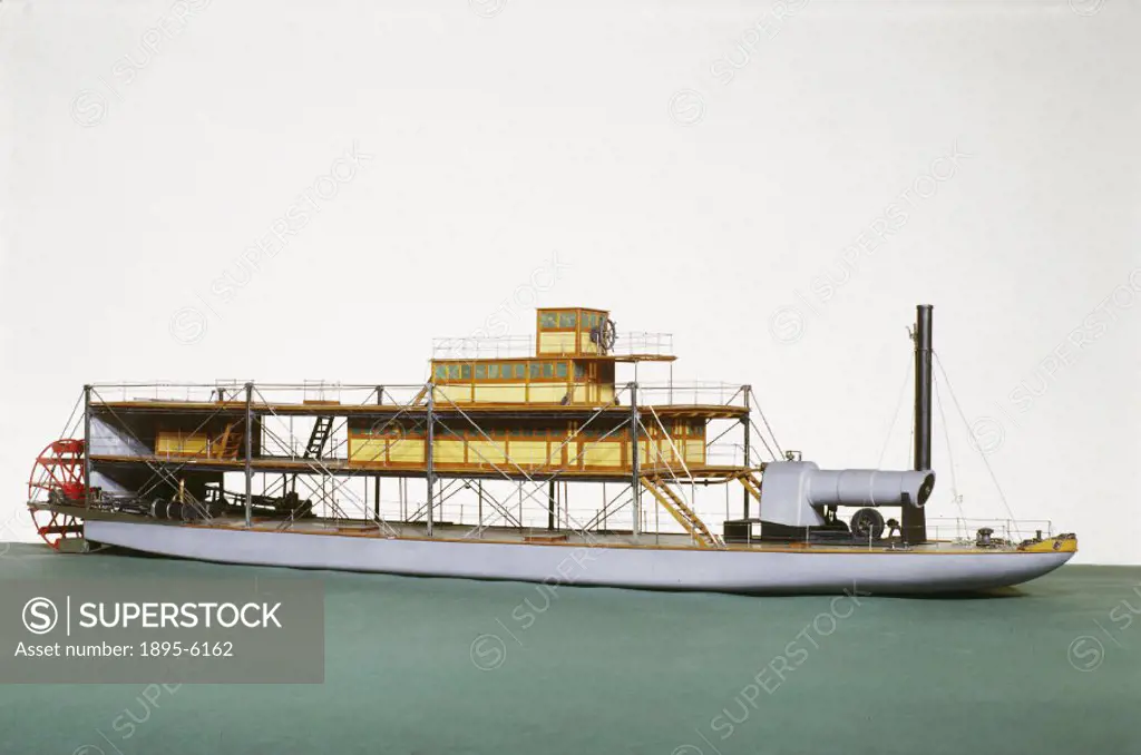 ´Model (scale 1:12). This stern-wheel paddle steamer and her sister ship, the ´General Troquilla´ were built of steel in 1879 for the United States of...