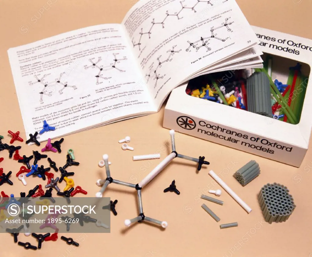 This student pocket set for organic and inorganic chemistry, complete with booklet, was made by Cochranes of Oxford Ltd. The kit enables models of mol...