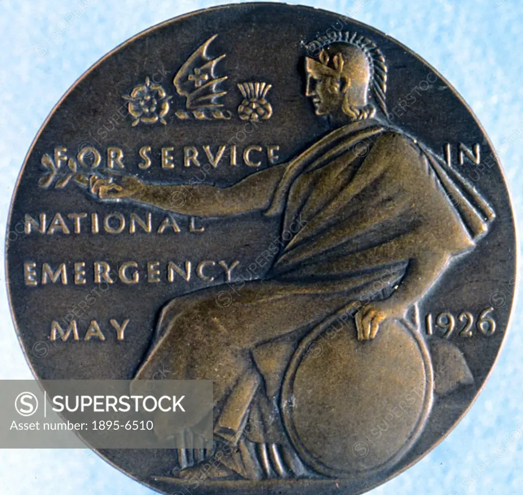Bronze medal issued by the London, Midland and Scottish Railway (LMS) to volunteer workers during the General Strike of 1926.