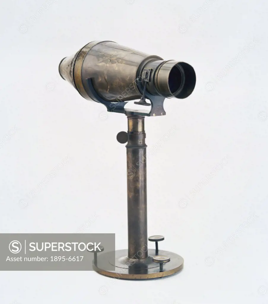 ´This curiously-shaped camera for the daguerreotype process was introduced by Peter Wilhelm Friedrich Voigtlander (1812-1878) in 1841. The focusing sc...