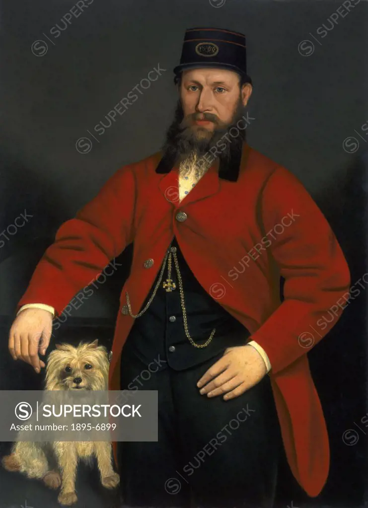 Oil painting on canvas by an unknown artist. Richard Monty (1842-1931) started work as a telegraph messenger for the Stockton and Darlington Railway a...