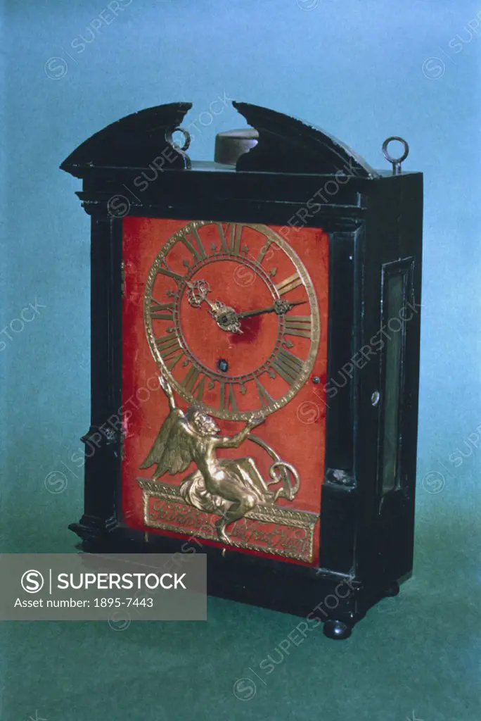 An early example of a pendulum clock made by Johannes van Ceulen of the Hague, Netherlands. Van Ceulen made clocks for Christiaan Huygens (1629-1693),...