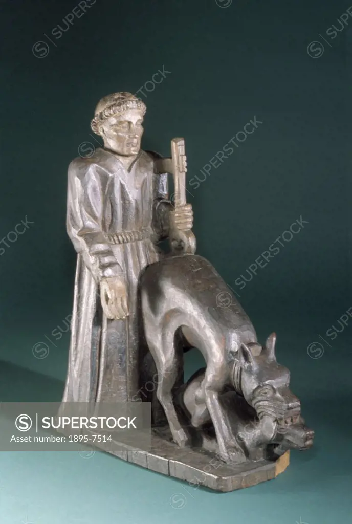 This wooden statue of St Tugean was probably made in France. Saint Tugean was one of a large number of saints who are honoured in Brittany, but about ...