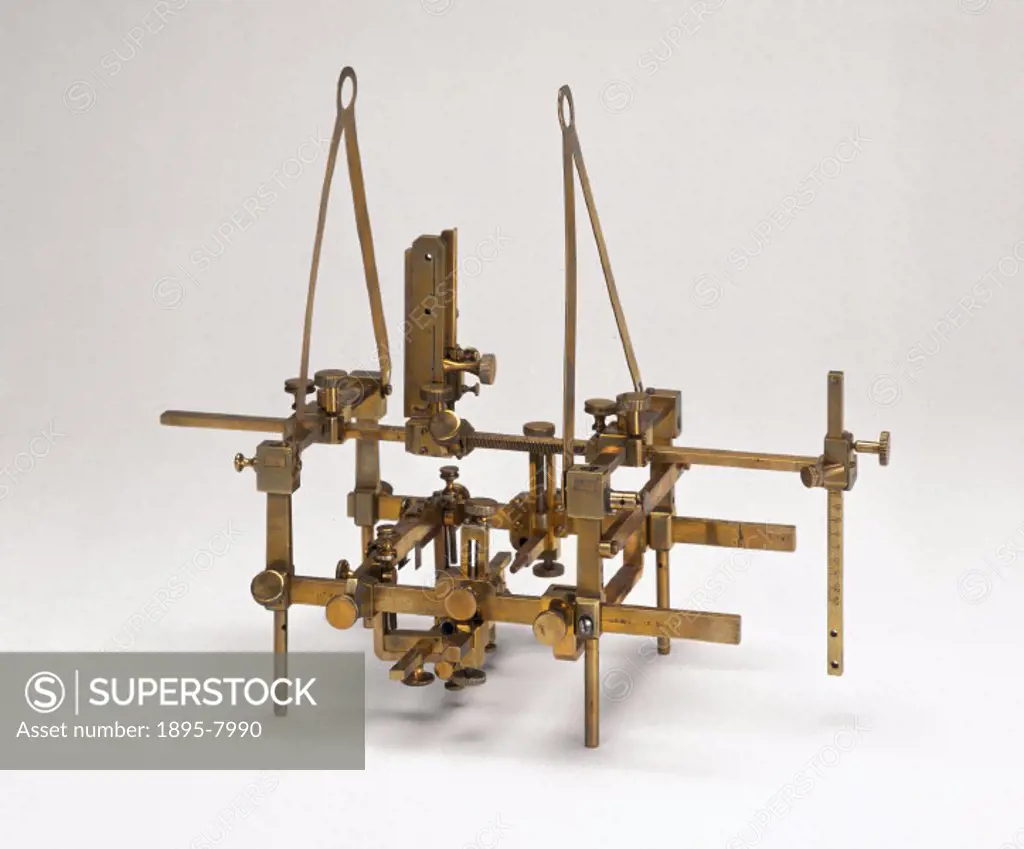 Apparatus used by Sir Victor Horsley (1857-1916) and Richard Clarke, made by Swift & Son, London. This apparatus was used for pioneering experimental ...