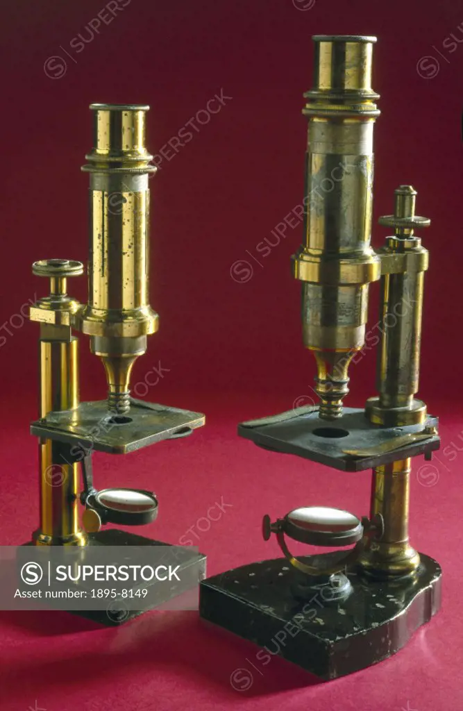 These two microscopes were used in the work of two of the most famous scientists of the 19th century. Louis Pasteur (1822-1895) carried out experiment...
