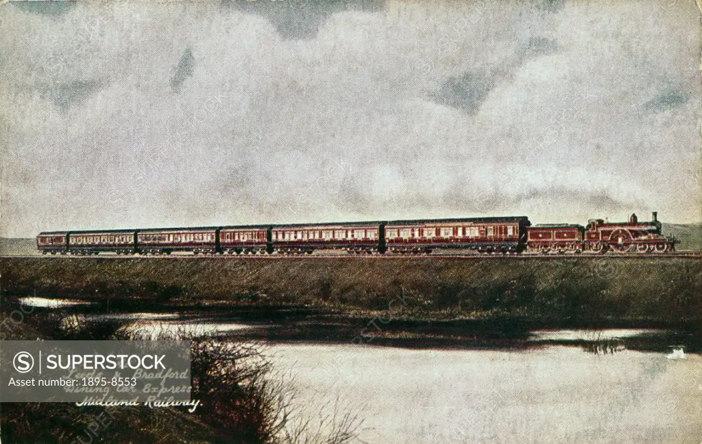Great Western Railway de Glehn compound 4-4-2 express passenger locomotive no 104, 1905. Postcard after a painting by F Moore.