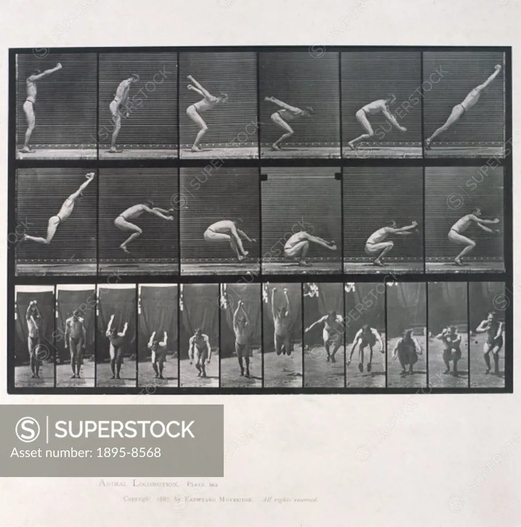 Male athlete performing long jump, c 1872-1885.Plate 163 from Muybridge´s ´Animal Locomotion´ (1887). Eadweard Muybridge (1830-1904) was the first pho...