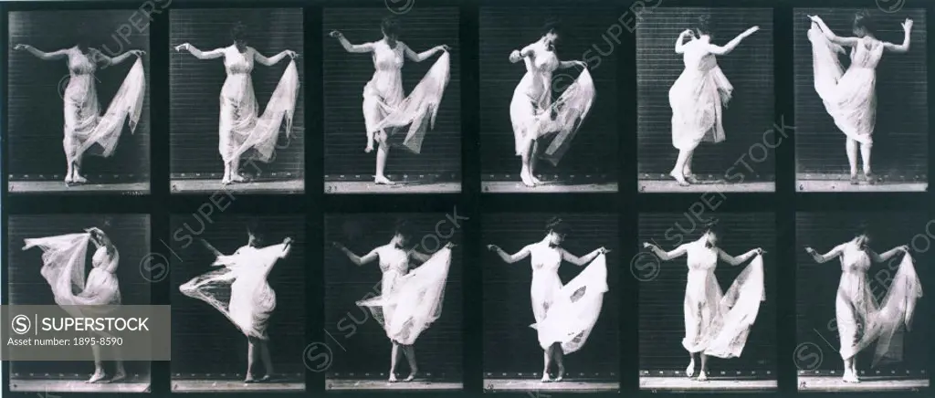 Draped woman dancing, c 1872-1885Plate taken from Muybridge´s ´Animal Locomotion´ (1887). Eadweard Muybridge (1830-1904) was the first photographer to...