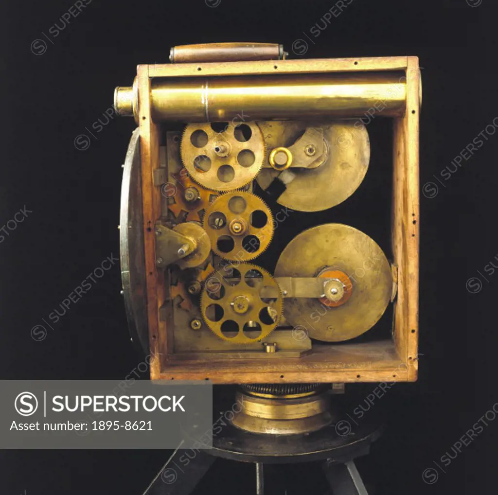 Paul´s Cinematograph Camera No 2, 1896. Detail of mechanism. This camera was probably used to film Queen Victoria´s Diamond Jubilee procession in June...