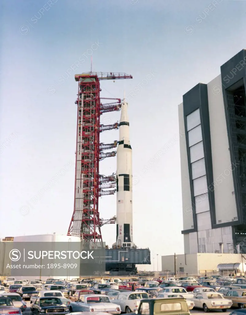 The rocket is pictured on its mobile launch platform, leaving the Vehicle Assembly Building at the Kennedy Space Centre, Cape Canaveral, Florida, on i...