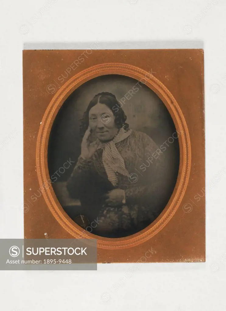 Daguerreotype taken by her husband, Louis Jacques Mande Daguerre (1787-1851) at Bry-sur-Marne, France. Daguerreotypes were images produced as direct p...