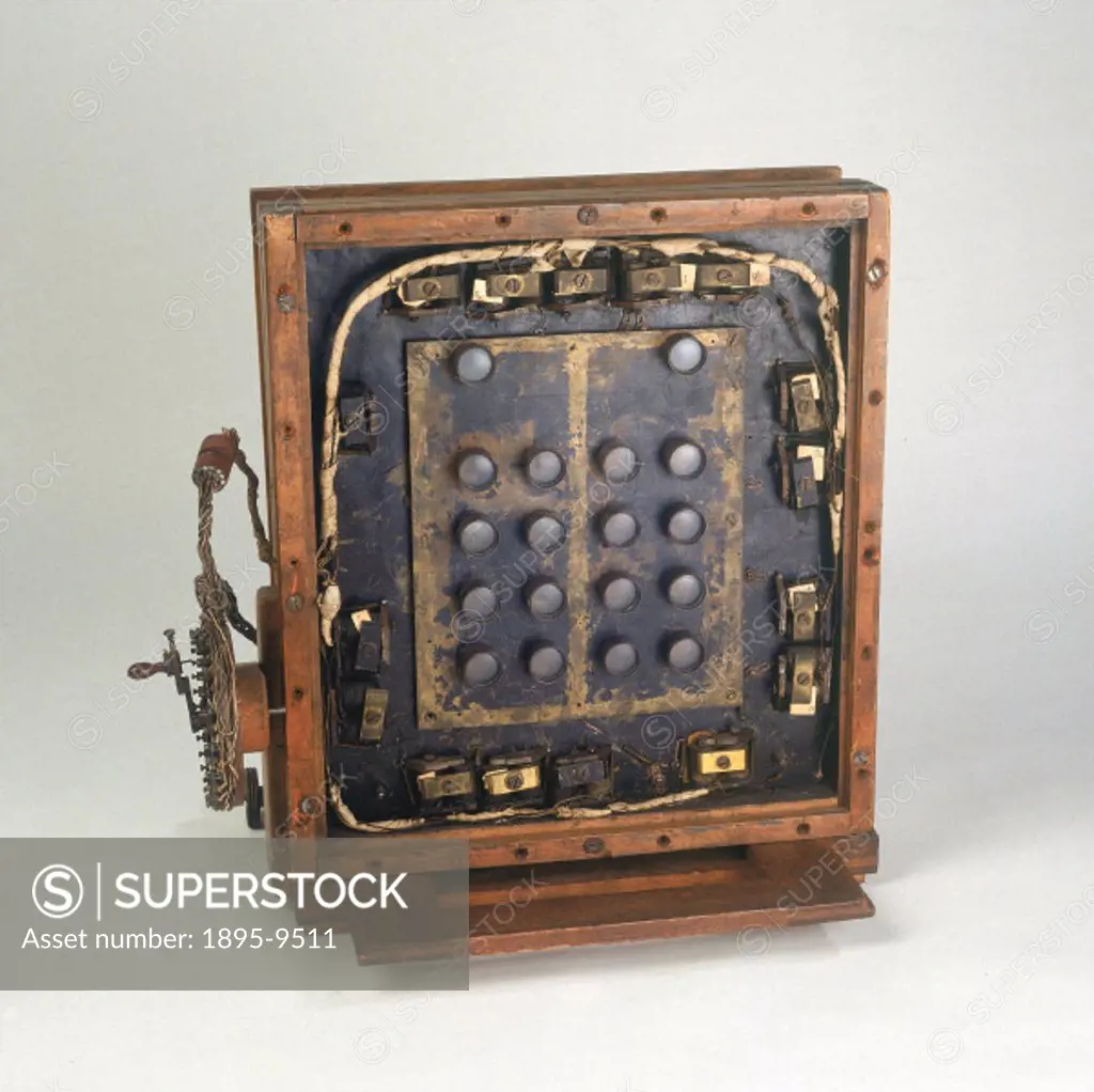 Devised by Louis Aime Augustin Le Prince (1842-1890) in New York, this camera took a series of pictures using 16 independent shutters fired in sequen...