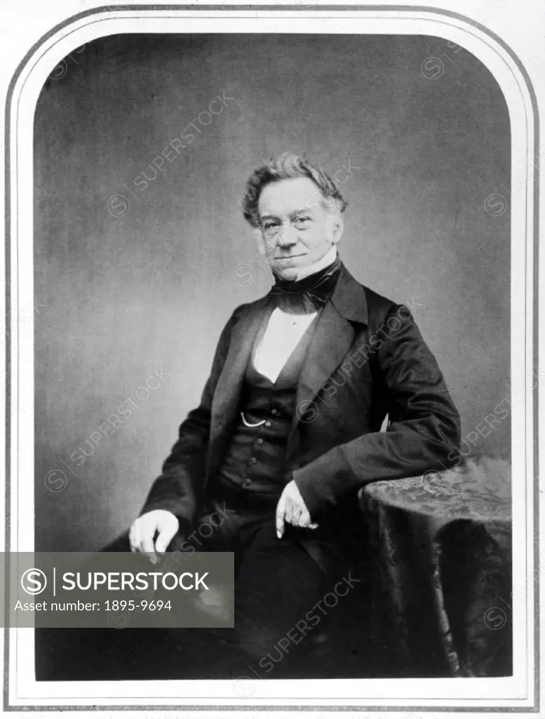 Studio portrait photograph by Maull and Polyblank of Appold (1800-1865) who was a fur-skin dyer as well as a mechanician and inventor. Henry Maull and...