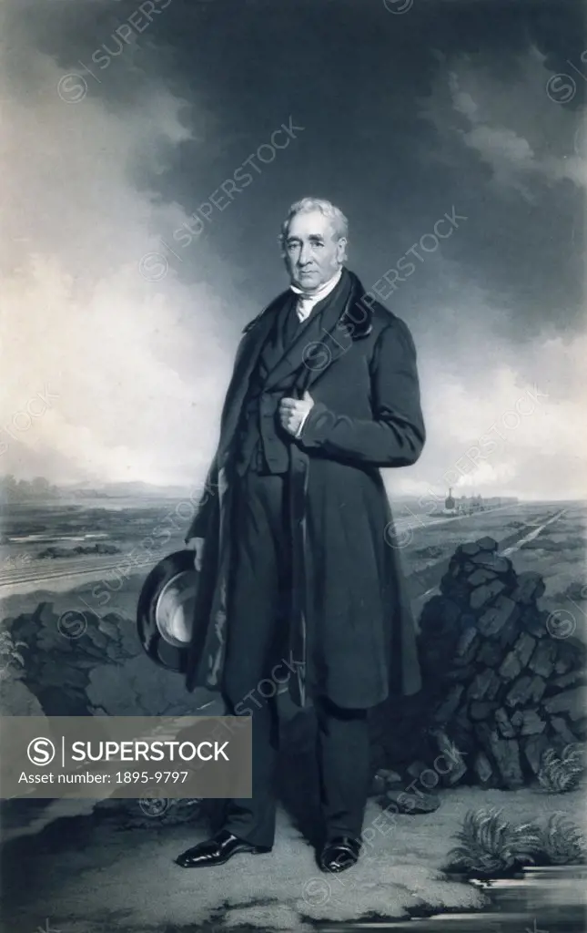Engraving by Samuel Bellin, after an original oil painting by John Lucas, c 1830s. A largely self-educated man, Stephensons (1781-1848) early working...