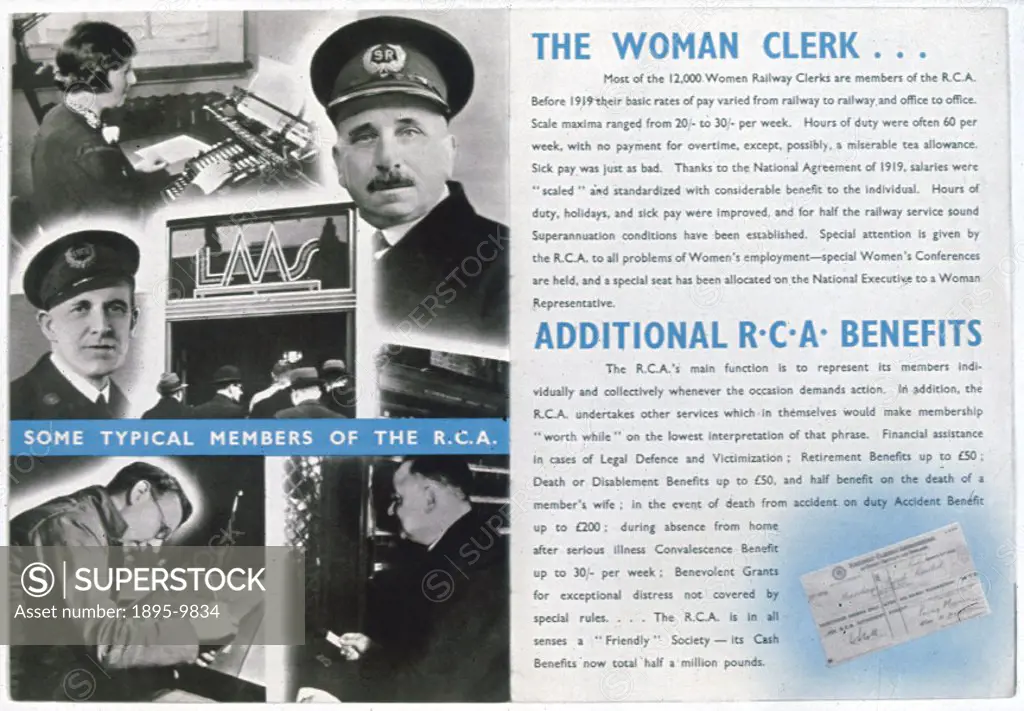 An advertisement extolling the benefits of becoming a member of the Railway Clerks Association (RCA).