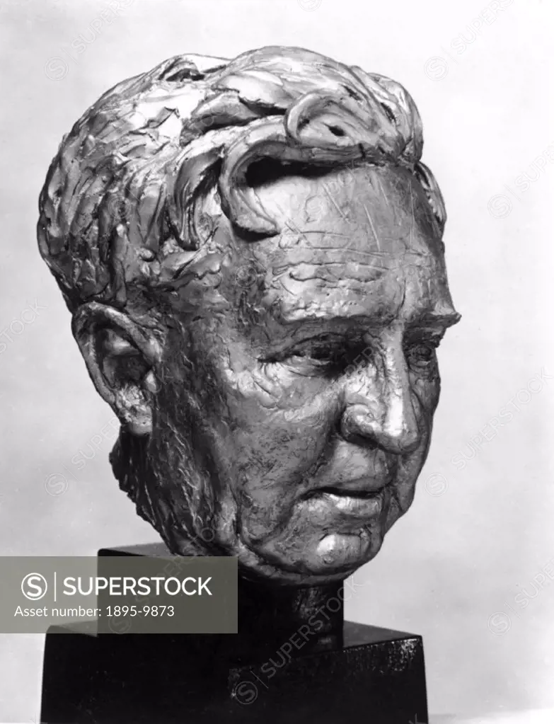 Portrait head modelled from life and cast in plaster by Stephen Rickard of John Desmond Bernal (1901-1971), FRS. Bernal founded the science of molecul...