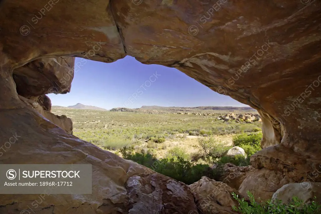 View from mountain cave in Cederberg, South Africa