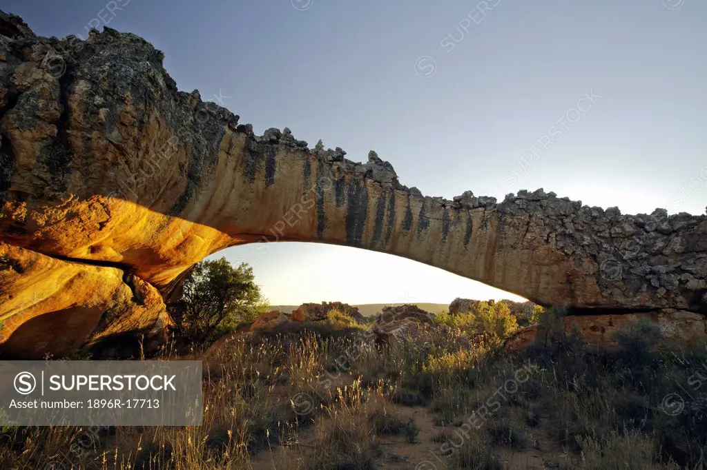 SuNoise through rock arch in Cederberg Mountains, South Africa