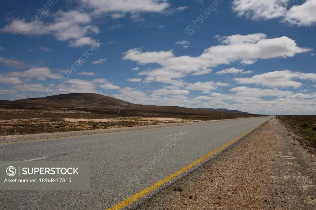 Tar road with markings, Northern Cape Province, South Africa