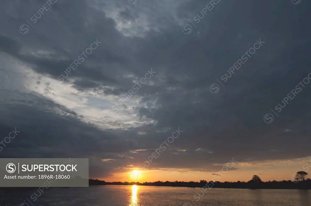 Sunset on the Kafue River, North Kafue National Park, Zambia