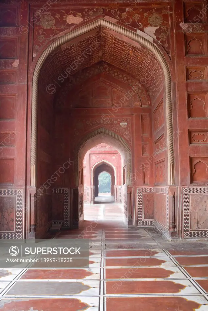 Interior view of the mosque at the Taj Mahal, Agra, Uttar Pradesh, India