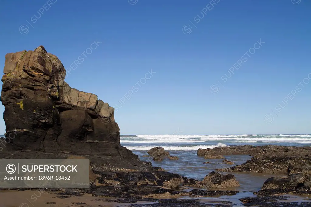 Rock formation on third beach in Port St John´s, Wild Coast, Eastern Cape, South Africa