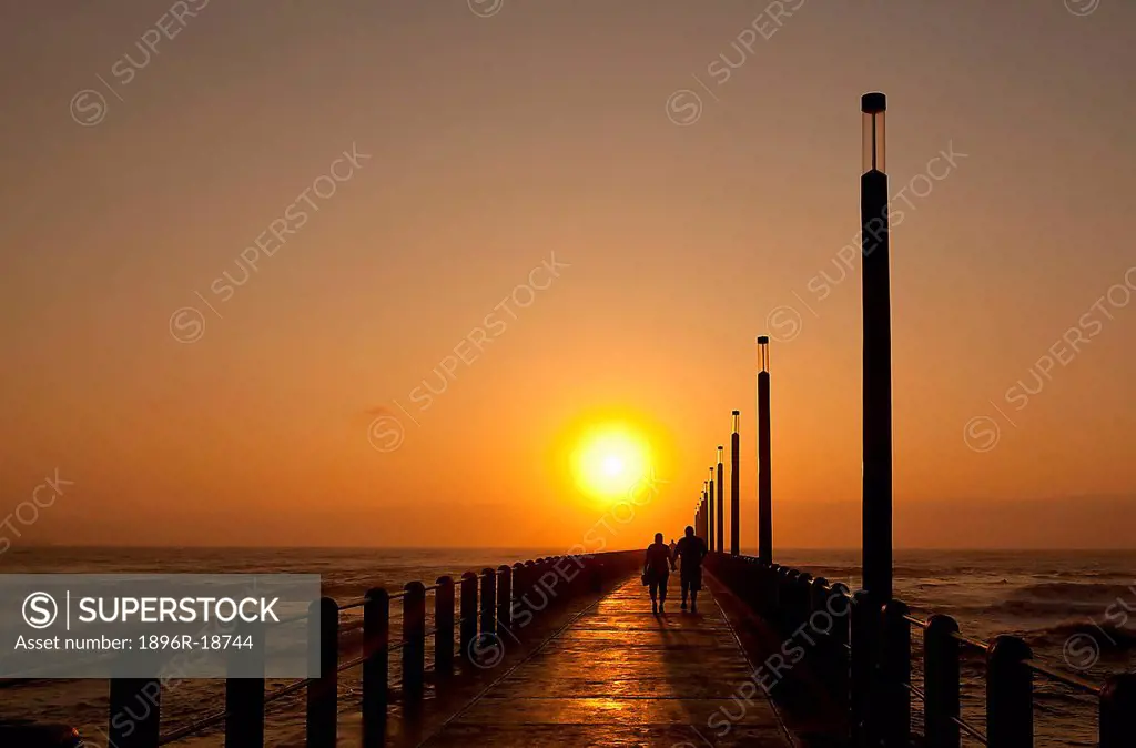 Dawn view, Durban beachfront, Durban, South Africa